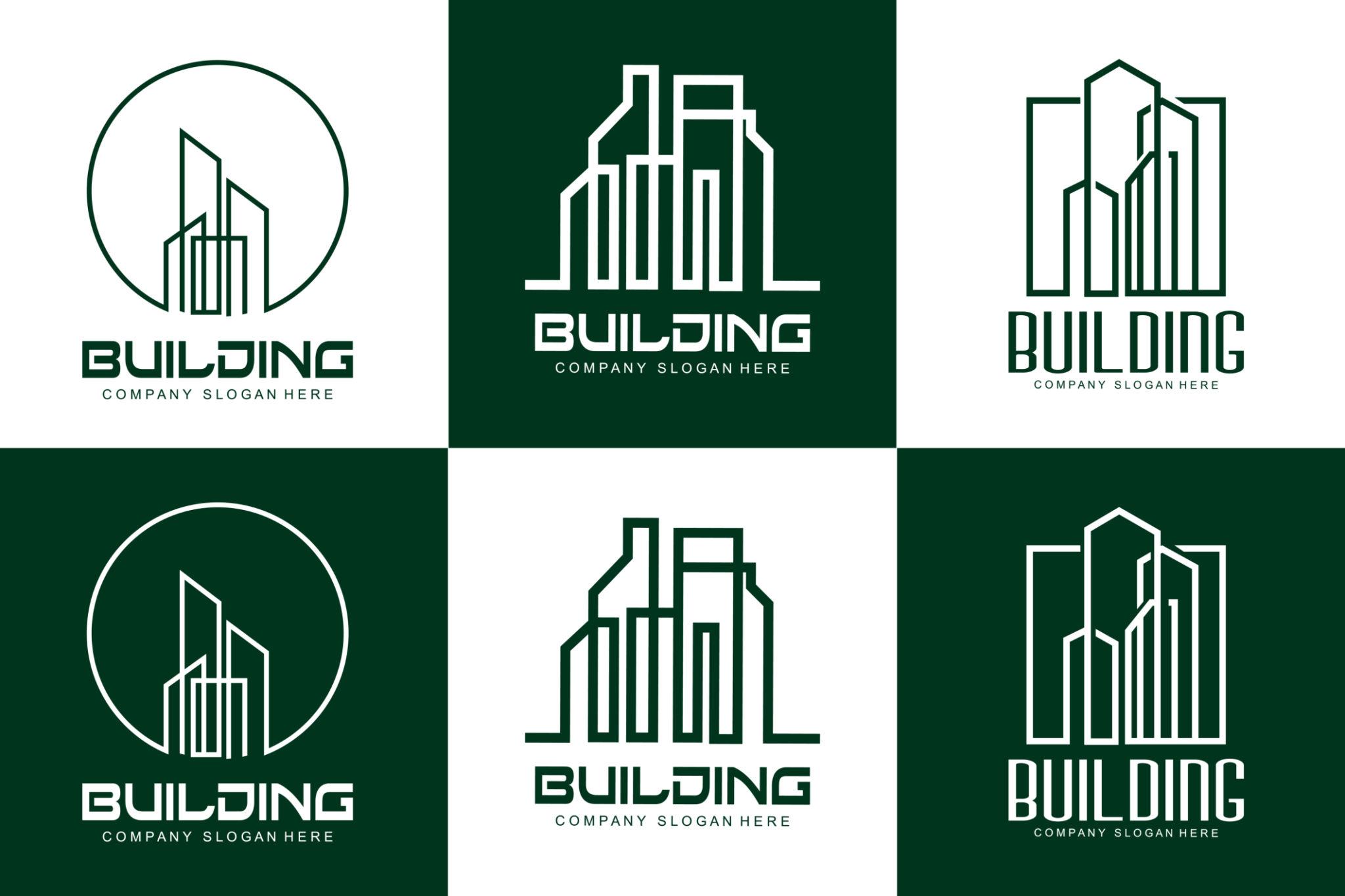 Professional construction company logo design ideas for contractors roofing companies and HVAC businesses